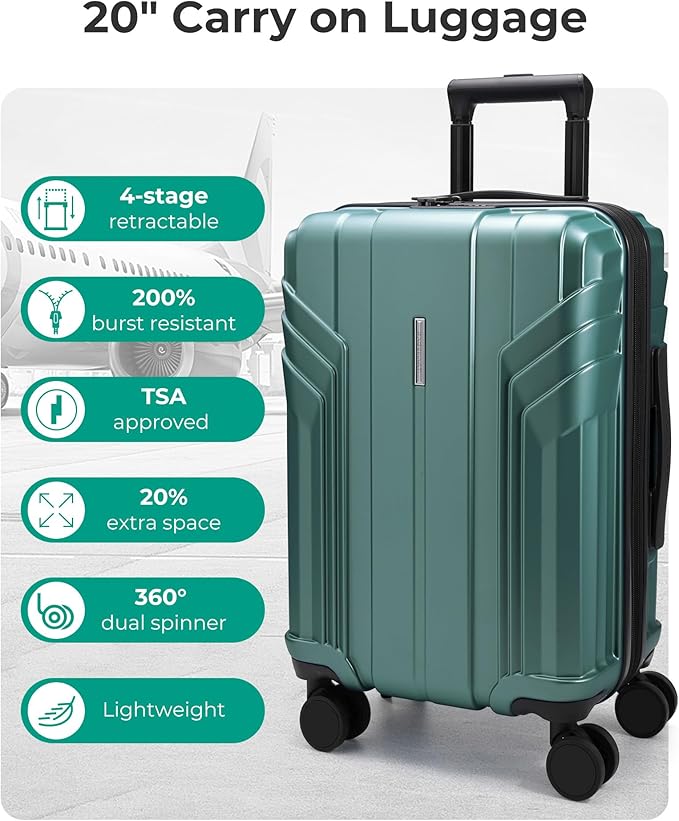 BAGSMART Expandable Carry On Luggage 22x14x9 Airline Approved, 1OO% PC - Image 3
