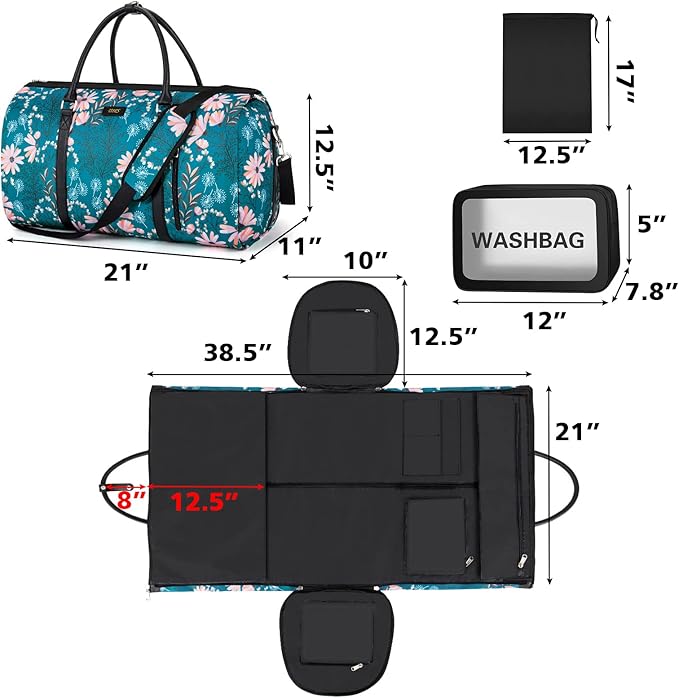 Garment Bag for Travel Convertible Carry On Garment Bag Large Travel Duffel - Image 5