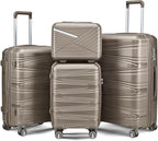 Luggage Set 4 Piece with Spinner Wheel, TSA Approved Expandable Hardshell by Unknown