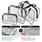 3Pcs Crystal Clear PVC Travel Toiletry Bag Kit - Image 5