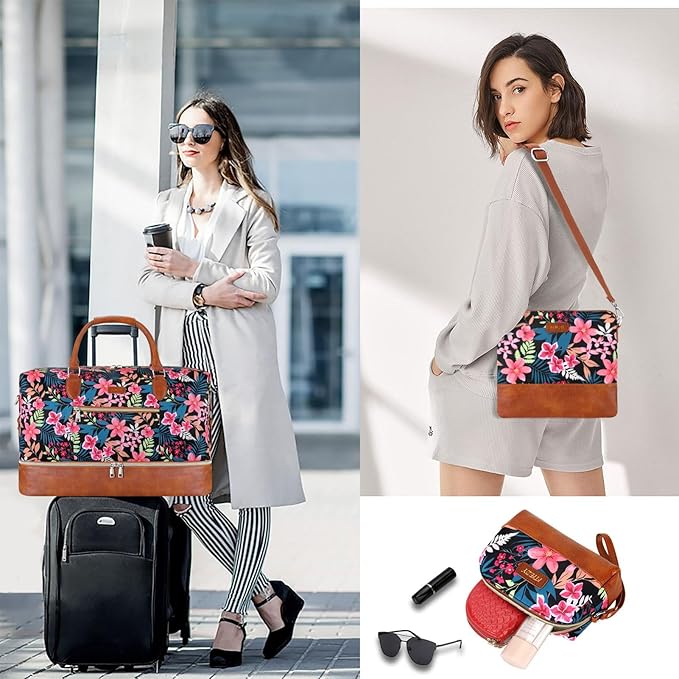 Weekender Bag for Women, Travel Duffel Bag Carry On Overnight Bag - Image 2