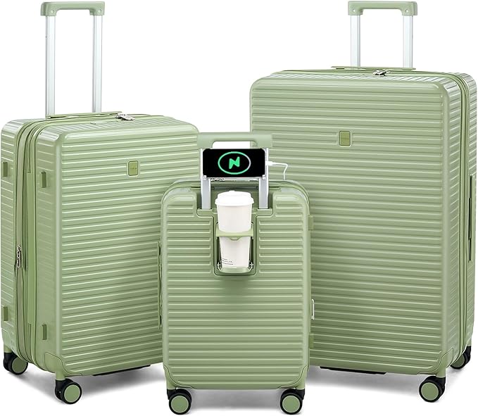 Hard Shell Suitcases Expandable Travel Luggage Sets 3 Piece, Carry on and Check by HanTrip