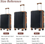 Merax Luggage Sets 3 Piece Hardshell 8 Spinner Wheels Lightweight Suitcase - Image 6