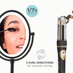 Conair Limited Edition Bundle | INFINITIPRO by CONAIR Curl Secret Automatic Curling Iron in 3/4-inch Barrel - and - Conair Lighted Makeup Mirror | Black | Amazon Exclusive