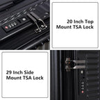 2 pieces 20/29 Aluminum Frame Carry On and Checked Luggage Set - Image 4