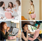 Mocado Travel Makeup Bag with LED Lighted Mirror, Travel Makeup Organizer - Image 8