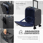 Verage Under Seat Luggage with Wheels, Softside Small Suitcase Spinner Carry On - Image 3