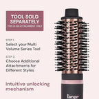 L'ANGE HAIR Multi-Volume Dryer Brush Attachment | Titanium Blow Dryer Brush Barrel for Volumizing & Styling | Tool Sold Separately | Attachment - Black - Round 43mm