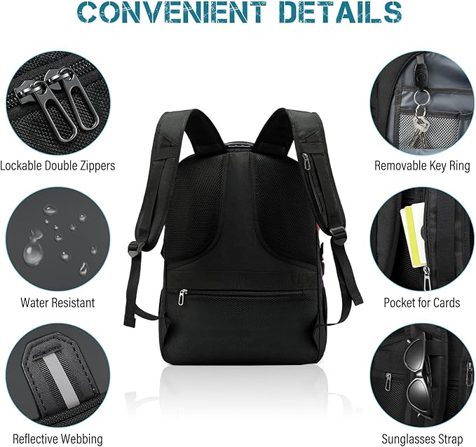 LOVEVOOK 17 inch Travel Laptop Backpack, Waterproof, Anti-Theft - Image 5