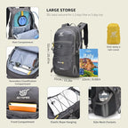 SKYSPER Hiking Backpack for Men Women, 35L Travel Backpack Waterproof Camping - Image 6
