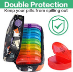 Serfeymi Weekly Travel Pill Organizer 2 Times A Day AM PM Upgraded Rainbow Pill - Image 5