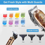 Hair Clippers and Trimmers Set for Men, Professional Cordless Barber Clippers for Hair Cutting, Beard Trimmer Hair Cutting Kit with T-Blade Close Cutting Trimmer