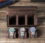 Genuine Leather Watch Roll Travel Case, Vintage Full Grain Leather Hexagon - Image 7