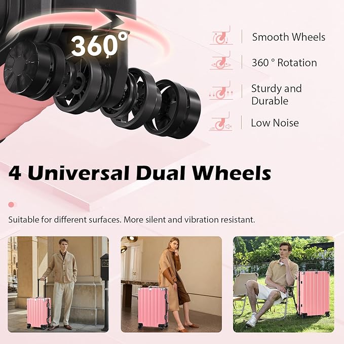 Krute Aluminum Frame Carry On Luggage 20 Inch Zipperless Luggages USB Charger - Image 7
