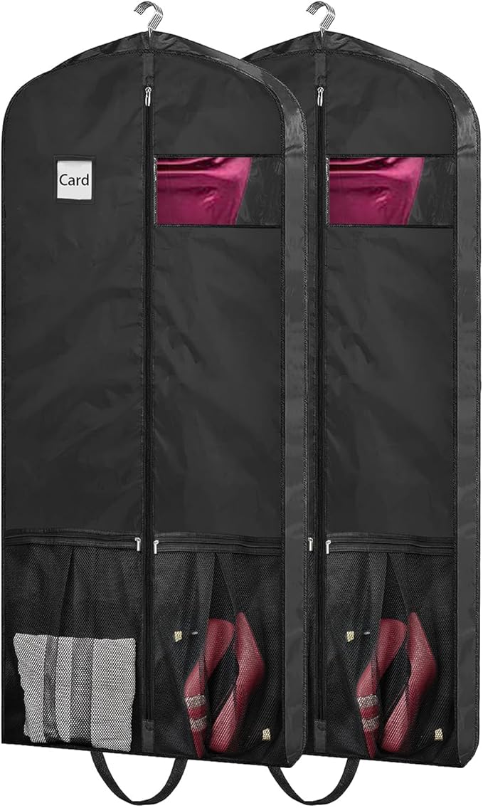 54" Garment Bags for Travel, 2 Pack Dress Bag for Hanging Clothes Storage by BH7STAR