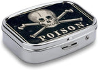 Metal 2 Compartment Pill Organizer Travel Friendly Portable Compact Pill Box - Image 3