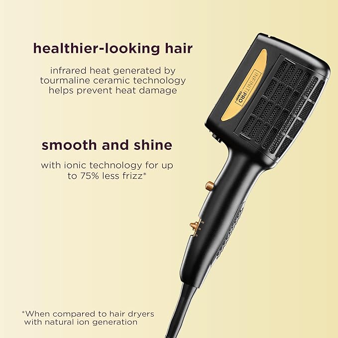 INFINITIPRO by CONAIR 3-in-1 Styling Hair Dryer,1875W Hair Dryer and 3 Attachments,(Pack of 3)