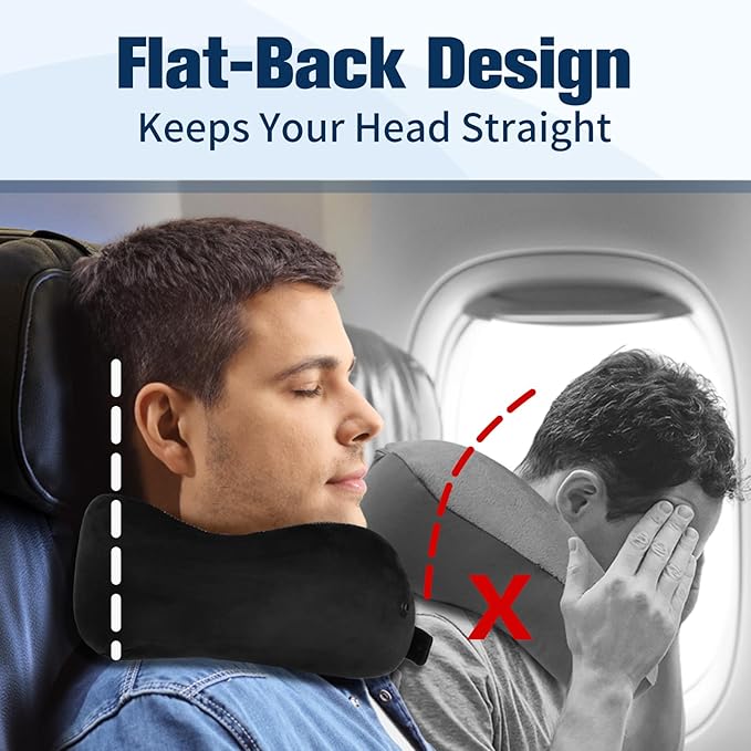 Neck Pillow for Traveling, Travel Pillows for Airplanes, 100% Pure Memory Foam - Image 4