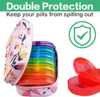 Serfeymi Weekly Travel Pill Organizer 2 Times A Day AM PM Upgraded Rainbow Pill - Image 5