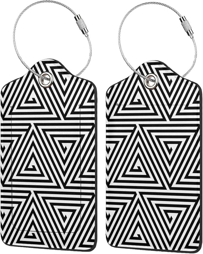 2 Pcs Black and White Abstract Patterns Luggage Tag - Image 4