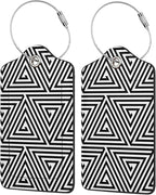 2 Pcs Black and White Abstract Patterns Luggage Tag - Image 4