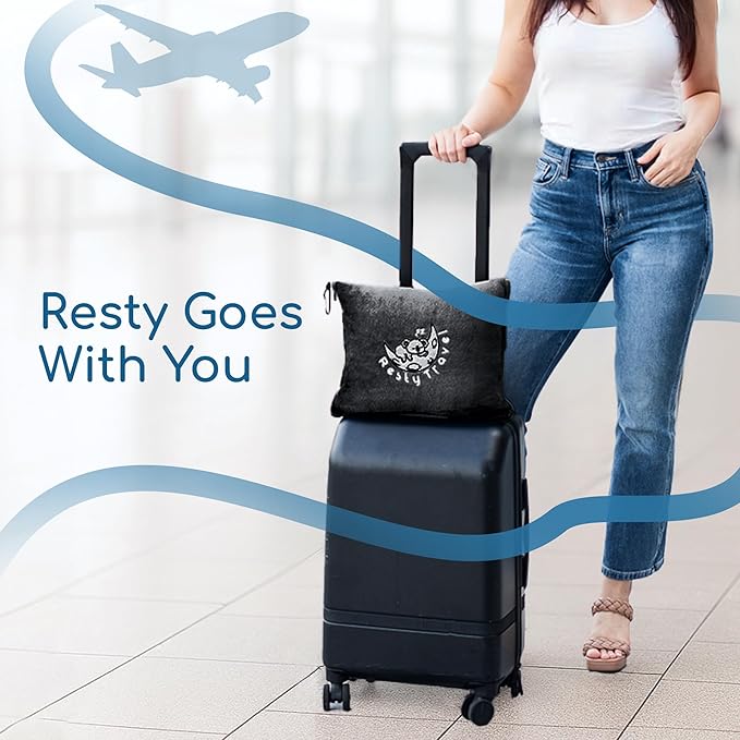 Resty 65"x40" Traveling Airplane Blanket, Onyx Black – Lightweight, Velvety - Image 7