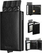 VULKIT Pop up Card Wallet Minimalist Cash Wallets RFID Blocking Leather Smart by VULKIT