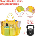 F-color Mesh Shower Caddy Portable, Upgrade Deeper 7 Pockets Shower Bag Basket - Image 3