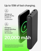 Belkin Portable Charger, USB-C Power Bank 20000 mAh w/ 2 USB-A Ports, 15W w/ - Image 7