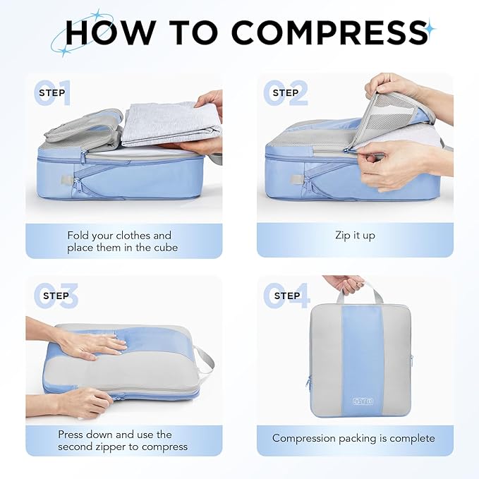 10 Set Compression Packing Cubes - Image 3