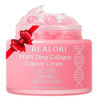PDRN Capsule Cream with Vitamin C & Collagen – Korean Boba Moisturizer for Face, Pink Jelly Cream for Deep Hydration, Skin Repair, and Glow – Korean Skincare Gel for All Skin Types