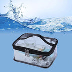Black Transparent Cosmetic Bag Waterproof Handbag Portable Travel Work Make Up - Image 5