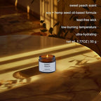 Mini Massage Candle for Body Oil - Portable Warm Oil Candle for Dry Skin Relief & Relaxation, Scented Candles for Women Self Care, Stocking Stuffer Gift - 1.77OZ (Sweet Peach)