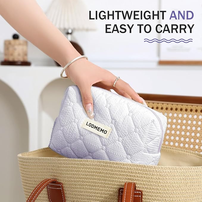 Makeup Bag 3 PCS Cosmetic Bags for Women, Large Travel Make up Bag Set Cute - Image 4