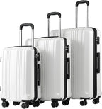 Coolife Luggage Expandable Suitcase PC+ABS 3 Piece Set by COOLIFE