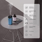 Waterless Essential Oil Diffuser Scent Aromatherapy Diffusers for Home Large Room, Car, Office, Portable Battery Operated Cordless Air Freshener, 4 Timers & 3 Mist Levels, 100ml Capacity (Blue)