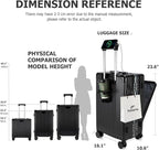 feilario 24in Aluminium Frame PC Hard Shell Spinner Wheels Luggage, Built-In - Image 3