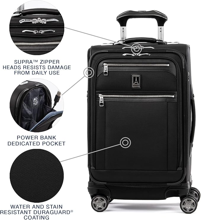 Travelpro Platinum Elite Softside Expandable Carry on Luggage, 8 Wheel Spinner - Image 3