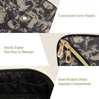 Makeup Organizer Bag, Grunge Skulls Travel Makeup Bags Makeup Vanity Case Large Capacity Rhombus Cosmetic Toiletry Bag for Girl Women Ladies