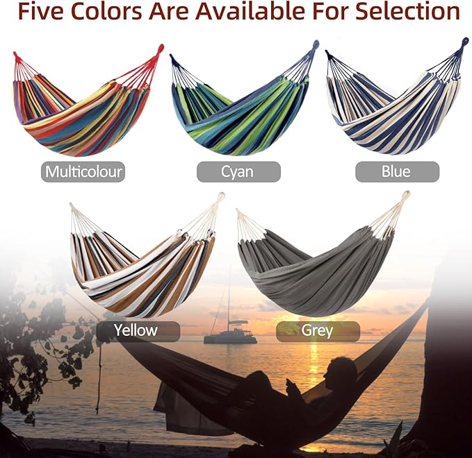 Camping Hammocks for Backyard Hanging Sturdy Garden Comfortable Fabric Hammock - Image 6