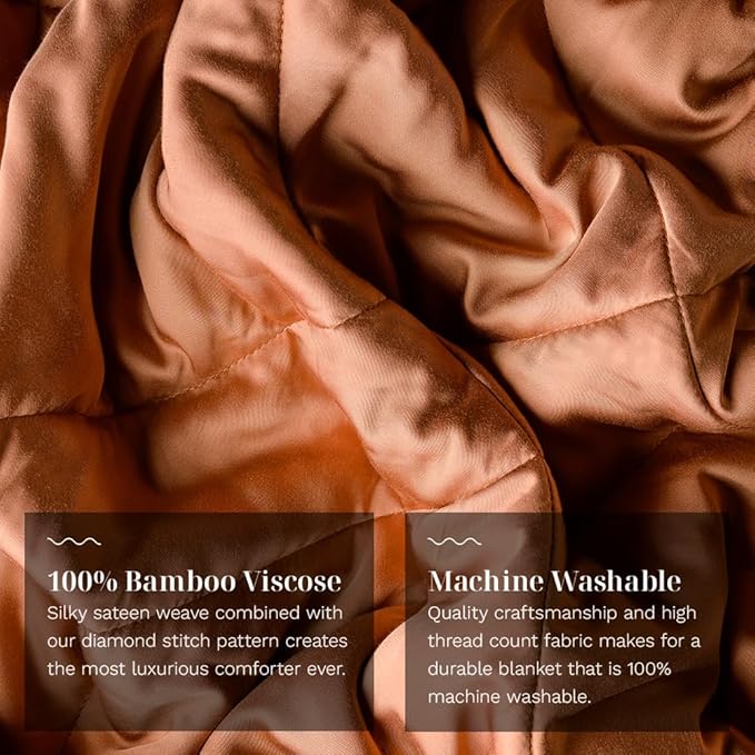 LUXOME Lightweight Blanket | 100% Rayon from Bamboo Fabric & Fill | Full/Queen - Image 4