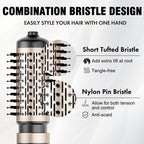 DAILYLIFE Rotating Hair Dryer Brush for Women, Spinning Blowout Brush, with 2 Brushes (1.5" & 2"), Ceramic Barrel, Negative Ion, Black and Gold