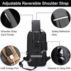 Sling Bag for Men Anti-theft USB Crossbody Shoulder Backpack Purse Waterproof - Image 5