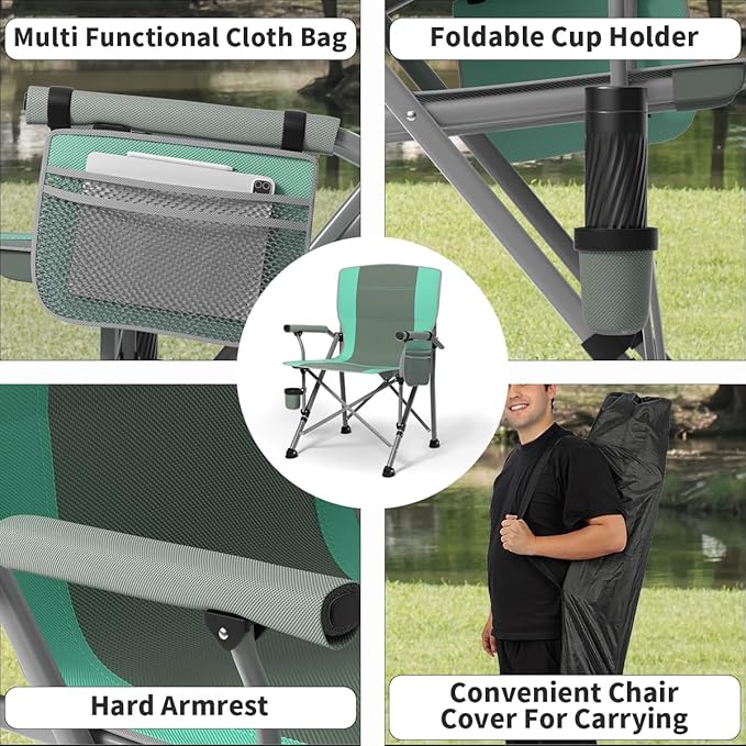 Oversized Camping Chair for Adults Heavy Duty, Heavy Duty Lawn Chair - Image 6