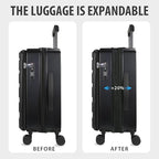 KROSER Carry On Luggage with Spinner Wheels & Built-in TSA Lock, Expandable Top - Image 5