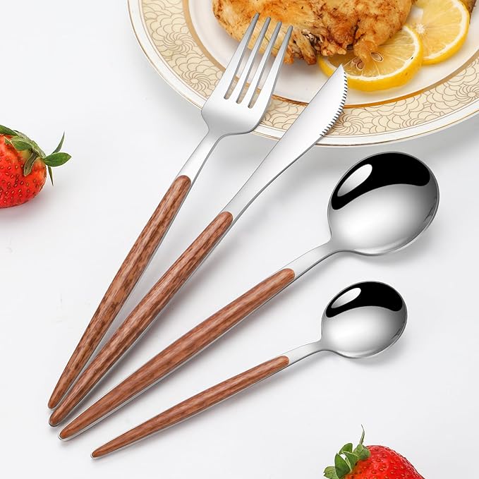 16 PCS Silverware Set for 4, Stainless Steel Flatware Cutlery Eating Utensils - Image 5