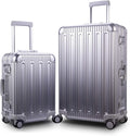 TRAVELKING All Aluminum Luggage Carry On Spinner Hard Shell Suitcase by TRAVELKING