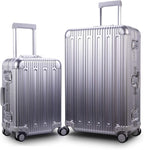 TRAVELKING All Aluminum Luggage Carry On Spinner Hard Shell Suitcase by TRAVELKING