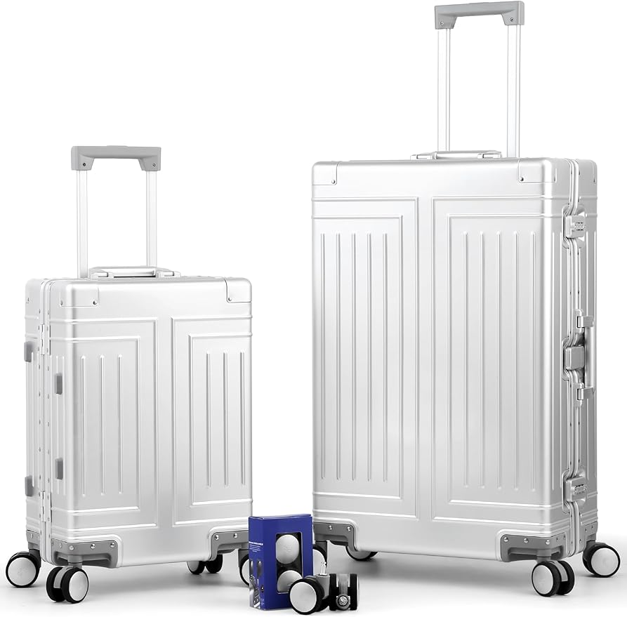All Aluminum Magnesium Carry On Luggage，Cut from Whole Aluminum Sheet，22x14x9 by KANGSHILU