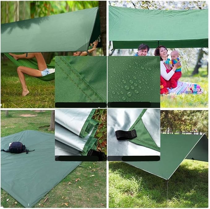 Camping Hammock with Rain Fly Tarp Mosquito Net Heavy Duty Tree Straps Portable - Image 6